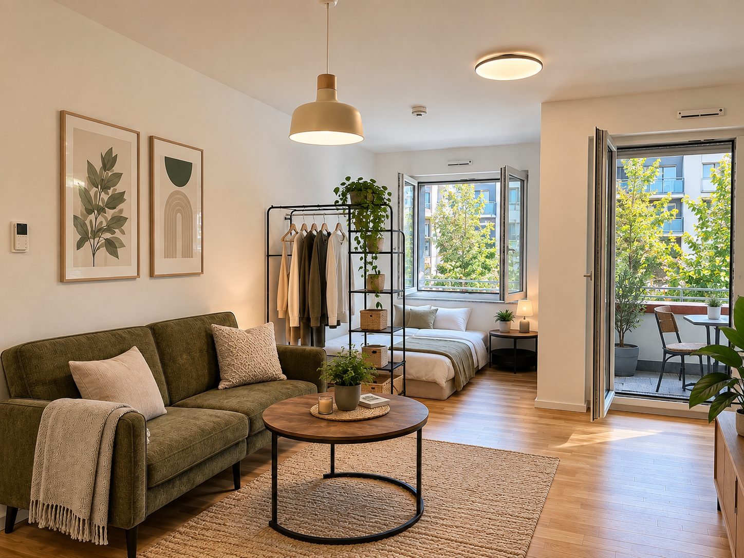 Neubau 2024: Möblierte 1-Zimmer-Wohnung mit EBK & Balkon im Gallusviertel